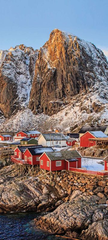 norway lofoten reine mountain landscape doll